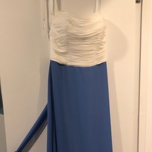 Ivory and Periwinkle Full Length Dress